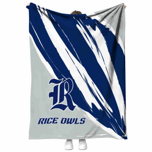 rice owls brushstrokes navy blue white blanket best selling