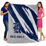 rice owls brushstrokes navy blue white blanket fashion forward