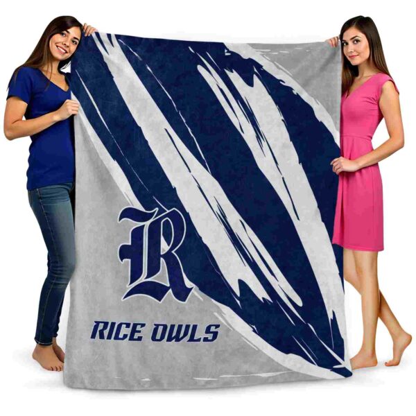 rice owls brushstrokes navy blue white blanket fashion forward