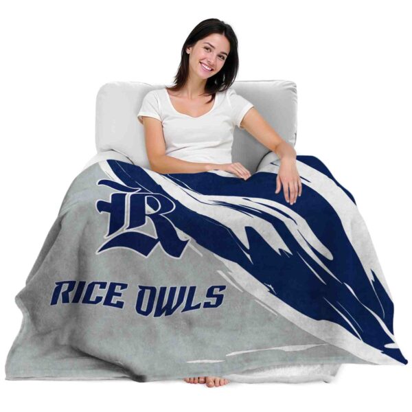 rice owls brushstrokes navy blue white blanket latest model
