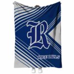 rice owls diagonal stripes navy blue blanket best selling