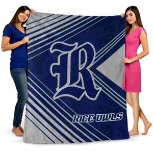 rice owls diagonal stripes navy blue blanket fashion forward
