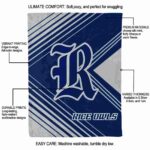 rice owls diagonal stripes navy blue blanket best selling