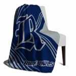 rice owls diagonal stripes navy blue blanket best selling