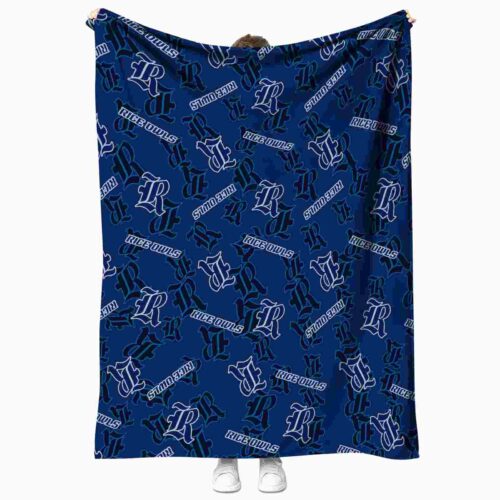 rice owls diehard fans navy blue blanket best selling