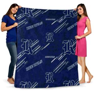 rice owls fan spirit navy blue blanket fashion forward
