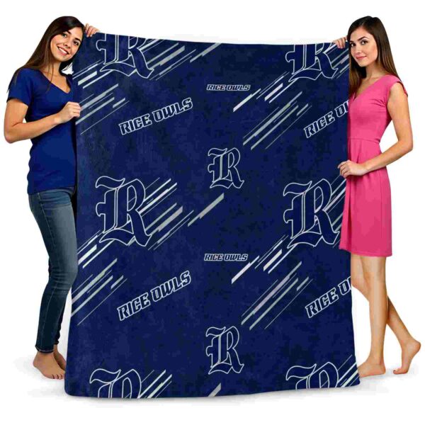 rice owls fan spirit navy blue blanket fashion forward