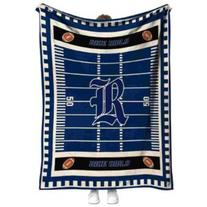 rice owls football field navy blue blanket best selling