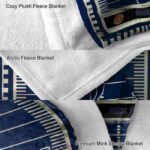 rice owls football field navy blue blanket premium grade
