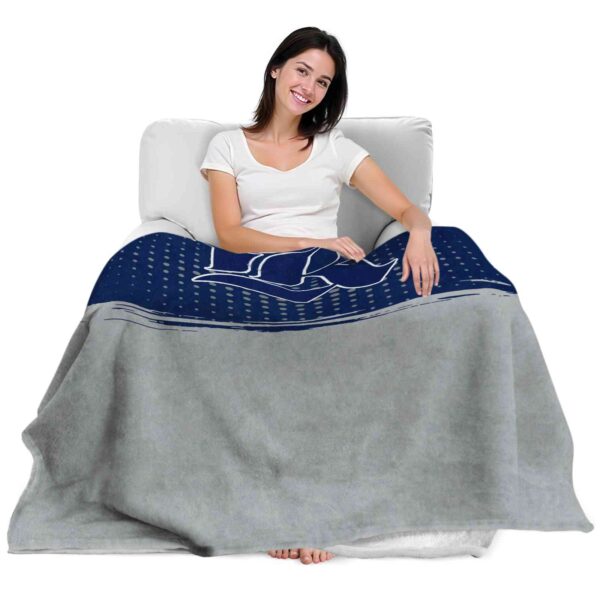 rice owls gradient dots navy blue blanket latest model