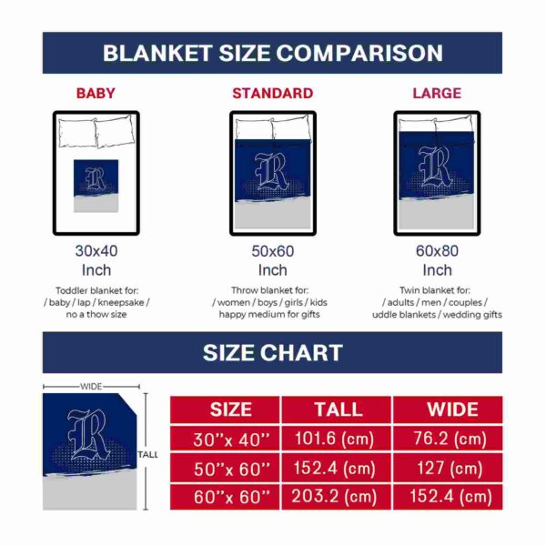 rice owls gradient dots navy blue blanket trendy