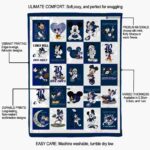 rice owls mickey minnie navy blue white blanket best selling