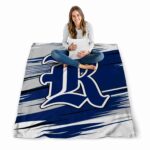 rice owls paint streaks navy blue white blanket high quality