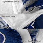 rice owls paint streaks navy blue white blanket premium grade