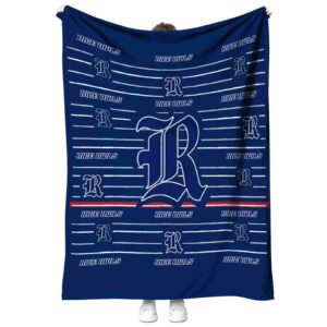 rice owls striped pattern navy blue blanket best selling