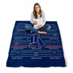 rice owls striped pattern navy blue blanket best selling