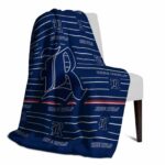 rice owls striped pattern navy blue blanket best selling
