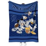 rice owls three musketeers navy blue blanket best selling