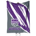 sacramento kings brushstrokes purple white blanket best selling