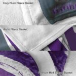 sacramento kings brushstrokes purple white blanket best selling