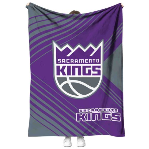 sacramento kings diagonal stripes purple blanket best selling