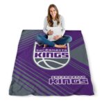 sacramento kings diagonal stripes purple blanket high quality