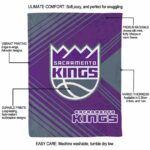 sacramento kings diagonal stripes purple blanket new arrival