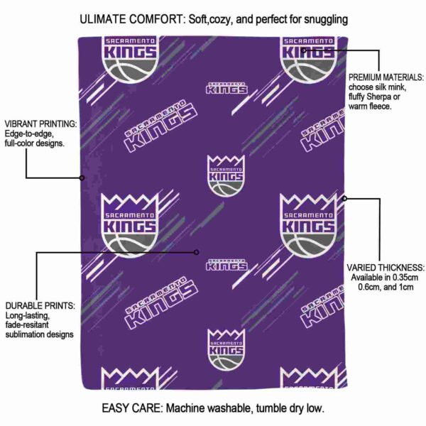 sacramento kings fan spirit purple blanket new arrival