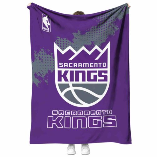 sacramento kings grunge texture purple blanket best selling