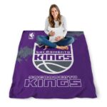 sacramento kings grunge texture purple blanket high quality