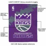 sacramento kings grunge texture purple blanket new arrival