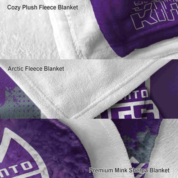 sacramento kings grunge texture purple blanket premium grade