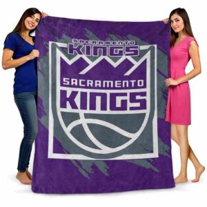 sacramento kings splatter effect purple blanket fashion forward
