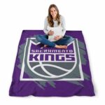 sacramento kings splatter effect purple blanket best selling