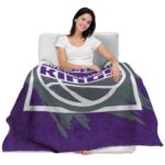 sacramento kings splatter effect purple blanket best selling