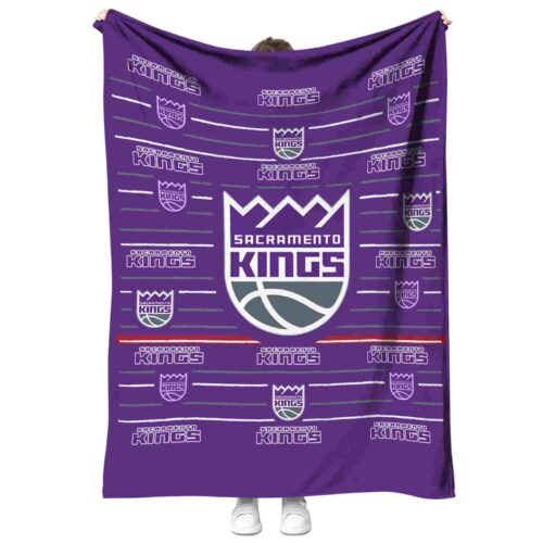 sacramento kings striped pattern purple blanket best selling