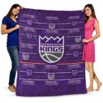 sacramento kings striped pattern purple blanket best selling