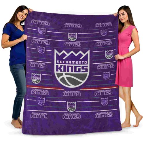 sacramento kings striped pattern purple blanket fashion forward