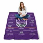 sacramento kings striped pattern purple blanket best selling