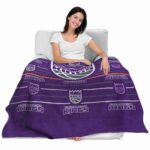 sacramento kings striped pattern purple blanket best selling