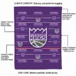 sacramento kings striped pattern purple blanket best selling