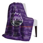 sacramento kings striped pattern purple blanket best selling