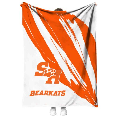 sam houston bearkats brushstrokes orange white blanket best selling