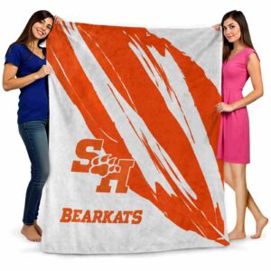 sam houston bearkats brushstrokes orange white blanket fashion forward