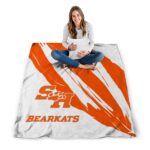 sam houston bearkats brushstrokes orange white blanket high quality