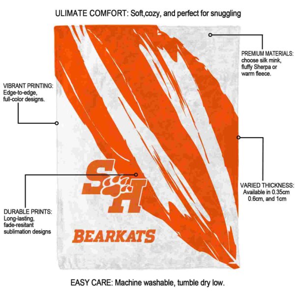 sam houston bearkats brushstrokes orange white blanket new arrival
