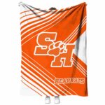 sam houston bearkats diagonal stripes orange blanket best selling