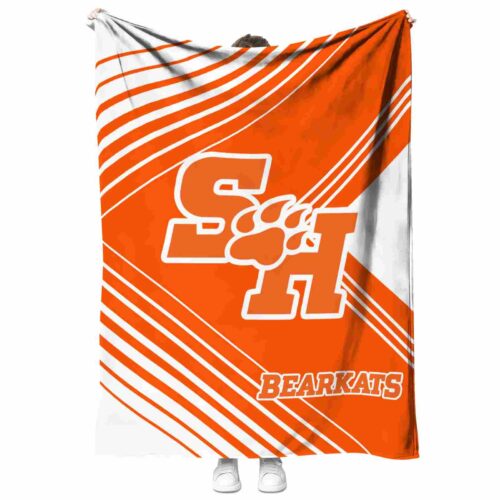 sam houston bearkats diagonal stripes orange blanket best selling