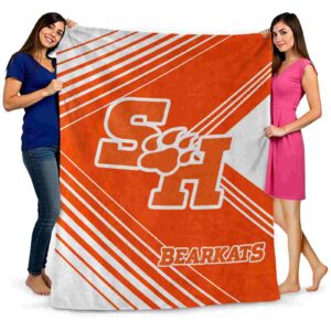 sam houston bearkats diagonal stripes orange blanket fashion forward