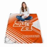 sam houston bearkats diagonal stripes orange blanket best selling